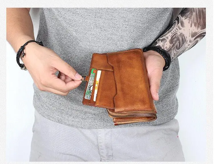 Известные винтажные большие кошельки для мужчин роскошный мужской