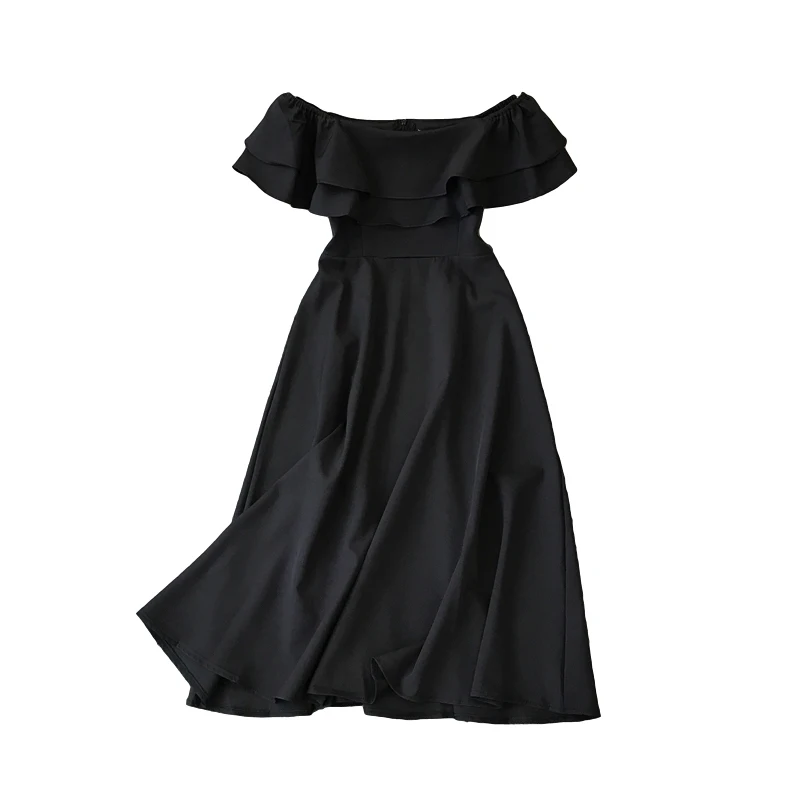 ZQLZ летнее платье для женщин 2021 Новое с вырезом лодочкой и открытой спиной