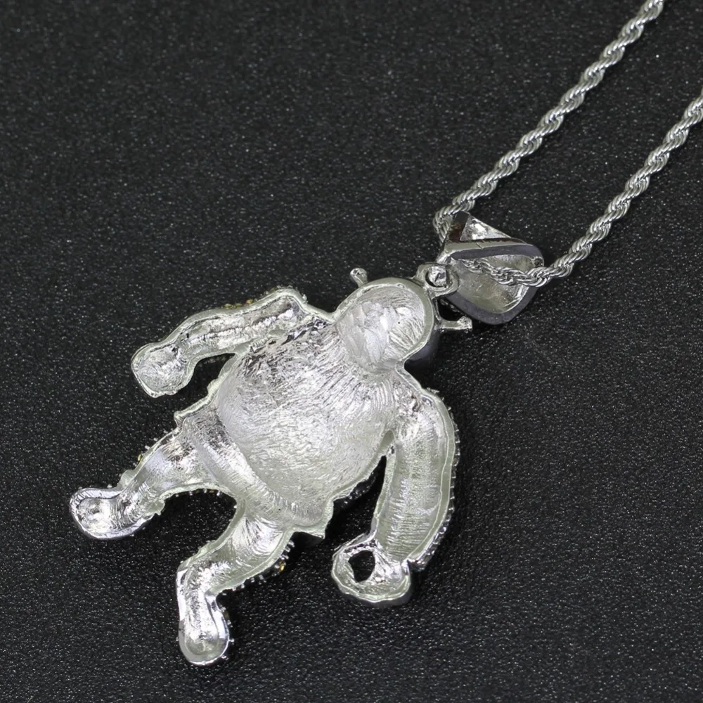 2 цвета Bling Iced Out большой размер мультфильм кулон с изображением из фильма хип хоп ожерелье ювелирные изделия 30 дюймов Франко цепи N638