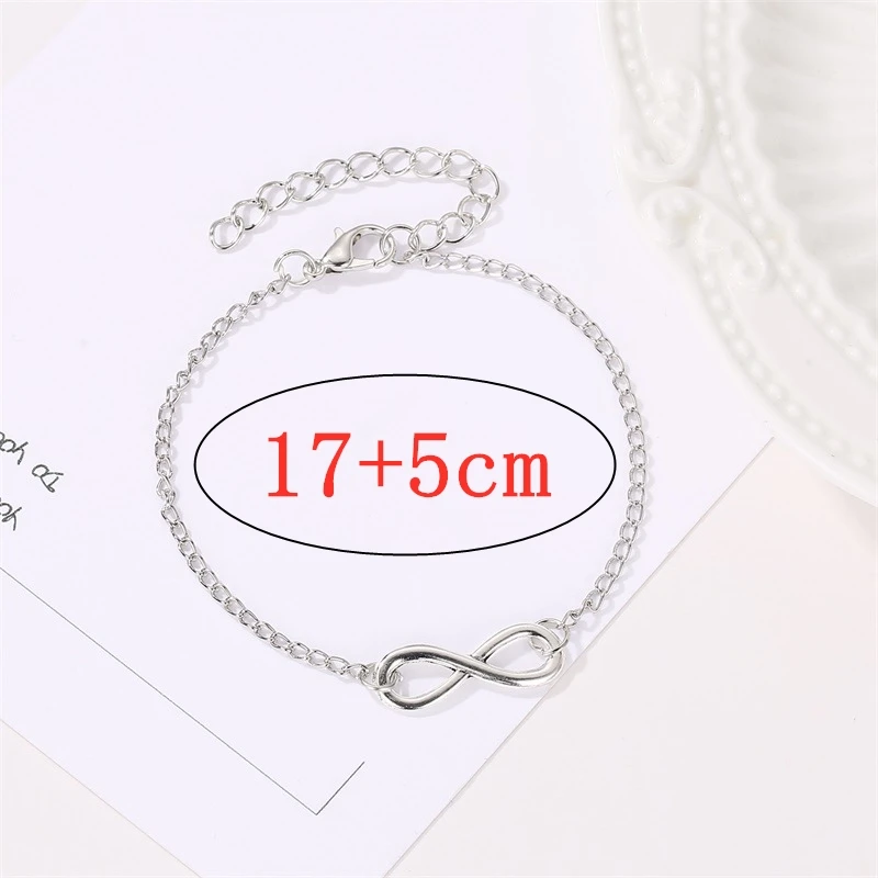 L040 Hot Minimalist Punk Vintage Bijoux Fashion Charm Infinity 8 Bracelets For Women Gift Men Chain Tiny Bangles Cheap Jewelry | Украшения