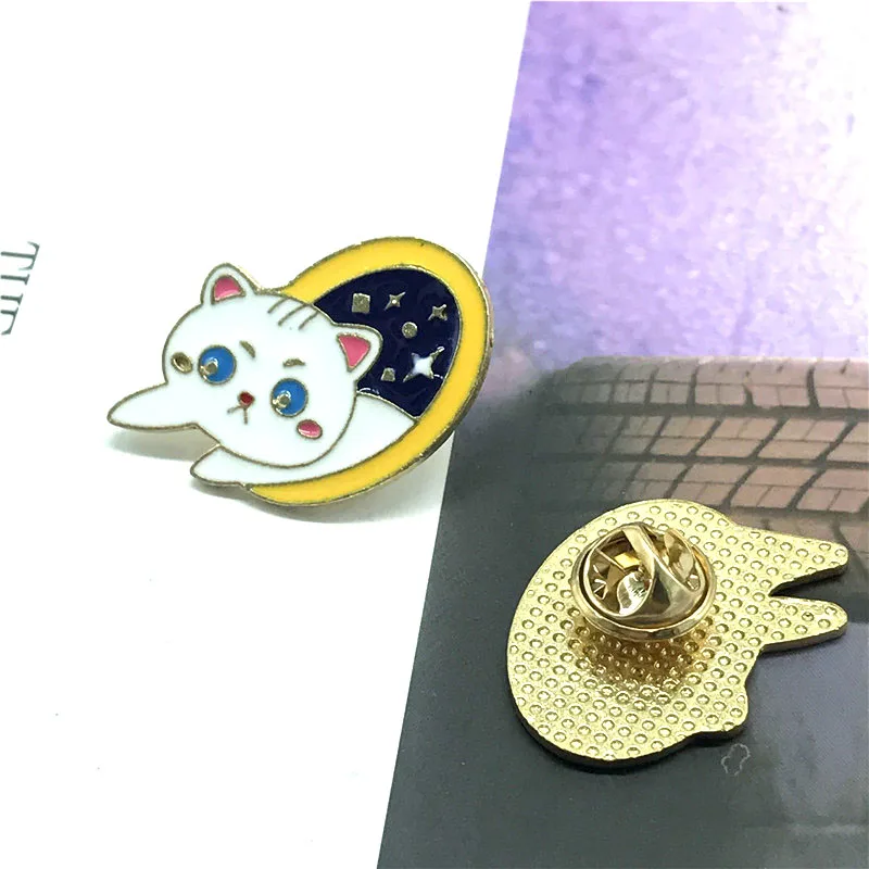 Эмалированная брошь в форме кошки на рюкзак подарок для друзей | Украшения и