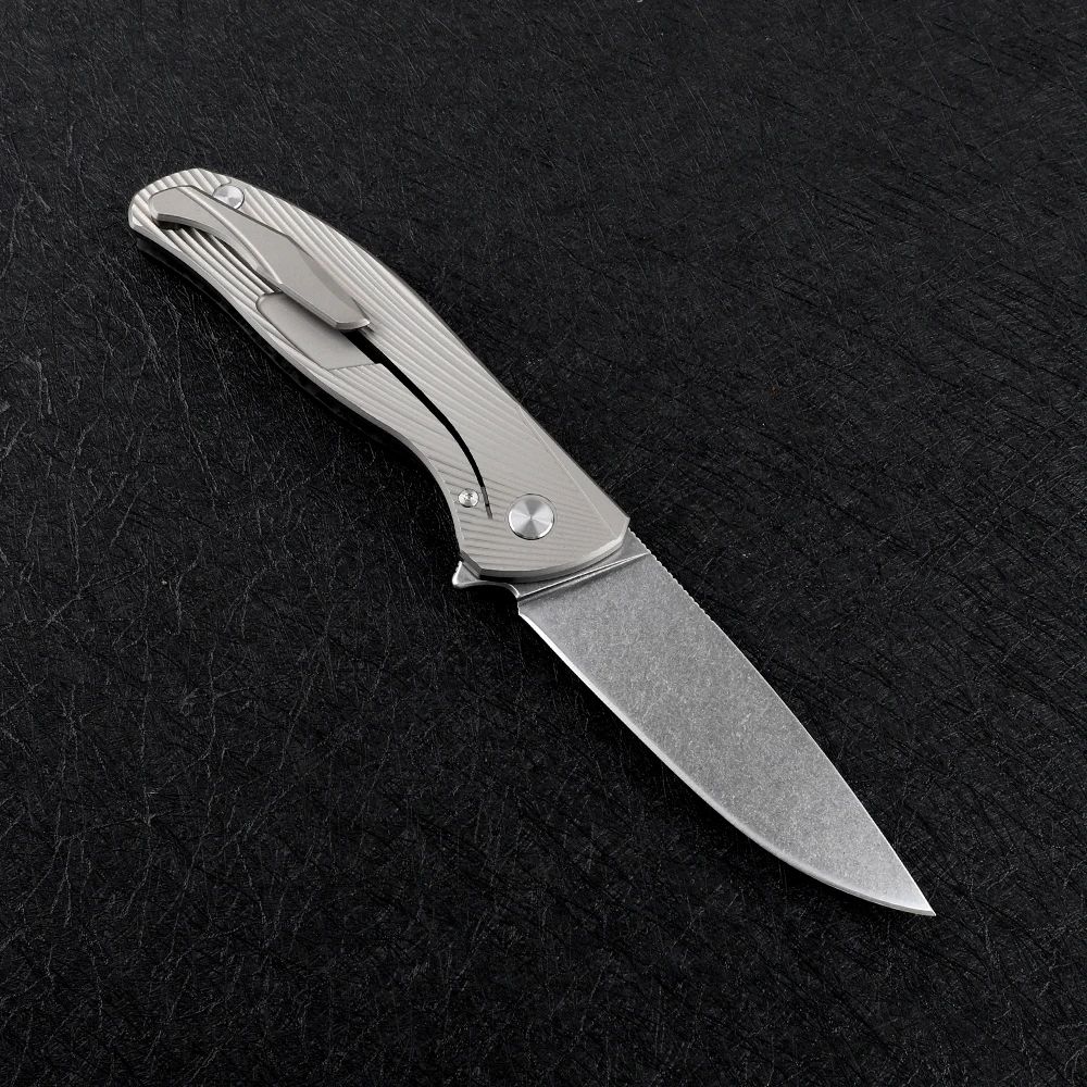 Online Sembilan Duri F95 Lipat N690steel TC4 Paduan Titanium + Serat Karbon Menangani Luar Ruangan Bertahan Hidup Berburu Pertahanan Diri Buah Pisau