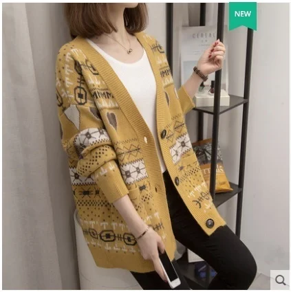 

Вязаный кардиган с воротником, весна-осень, свободный и ленивый стиль, для улицы