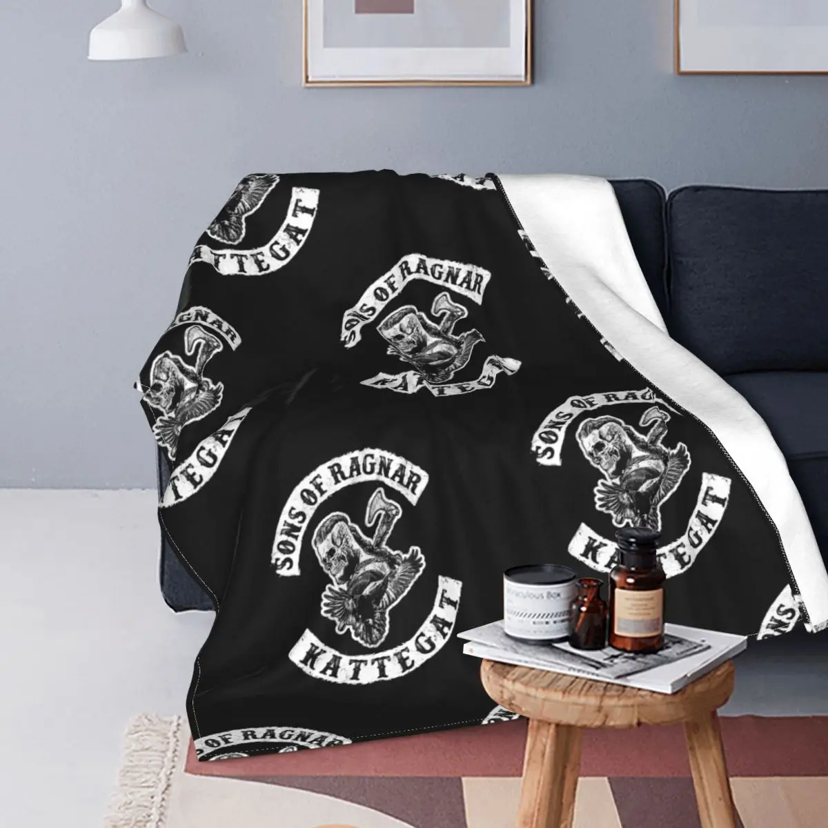 

Sons Of Ragnar-mantas de forro polar para Primavera/otoño, mantas cálidas portátiles para sofá, colcha para sofá