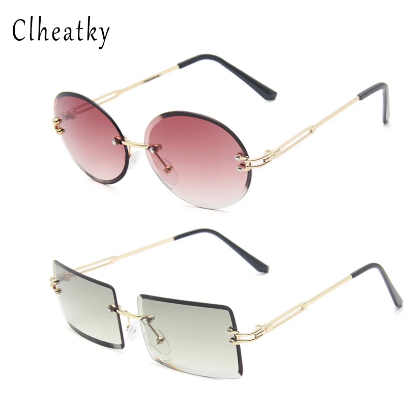 

Metal Frame Sunglasses Women 2020 Fashion Clear Lens Sun Glasses Oval Retro Vintage Glasses UV400 Light Blue Mirror 10 Colors