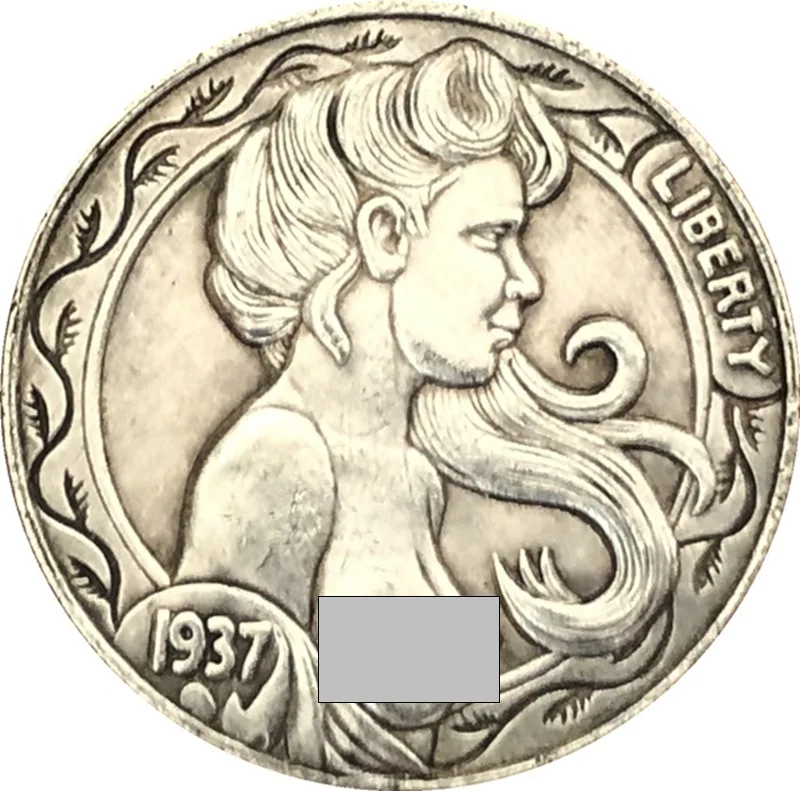Женские монеты 21 мм 1937 США пикантные Моргана буйвола Хобо никель Америка