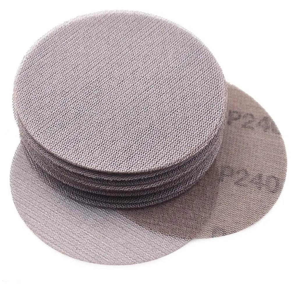 10 листов 5 дюймов 125 мм сетчатые шлифовальные диски крючок петля сетка абразивный