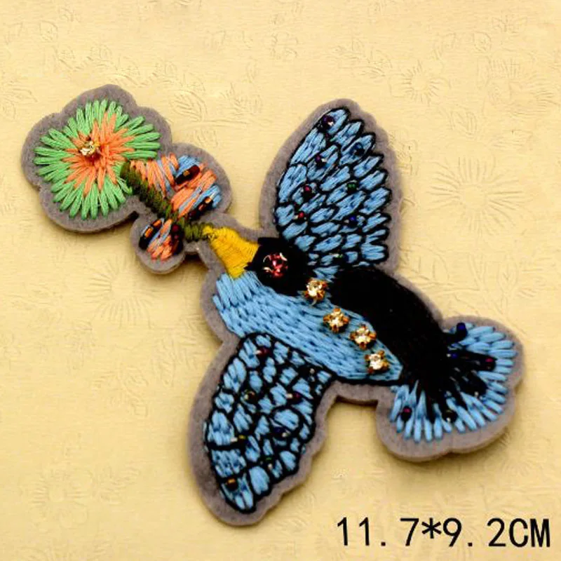 Нашивки с птицами для одежды аппликация вышивкой в виде животных из нарушения