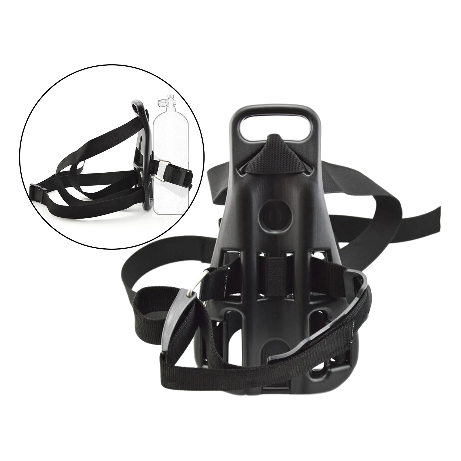 

Scuba Diving Tank Backpack Bracket Gas Bottle Holder Black 14x9 Inches