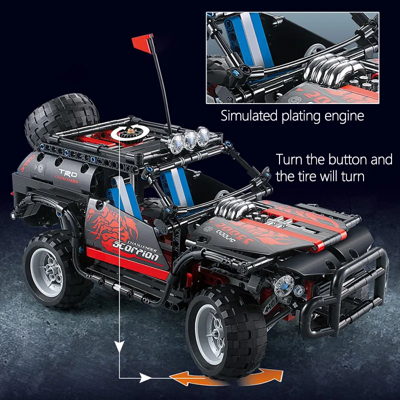 

750pcs Off-road Vehicle Model Building Blocks high-tech Scorpion-suv Car DIY Education Bricks Toys for Kids Gifts