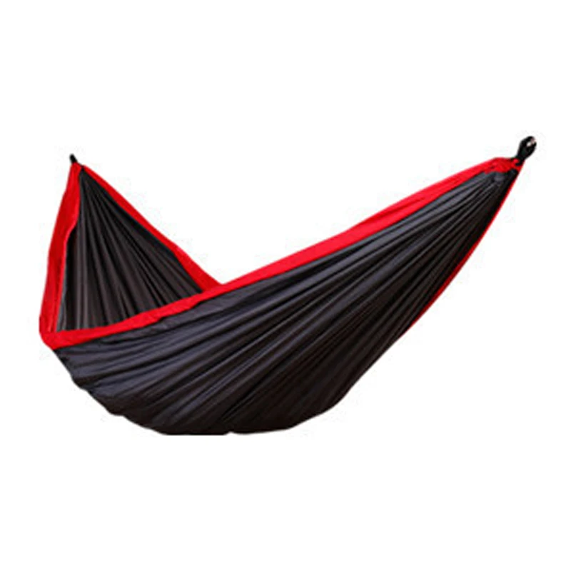 Black with red edge Наружный походный гамак, Одноместный двойной гамак для людей, нейлоновый ультра-светильник, портативный гамак для качания, пляжный кемпинг, гамак для отдыха - Цвет: Black with red edge