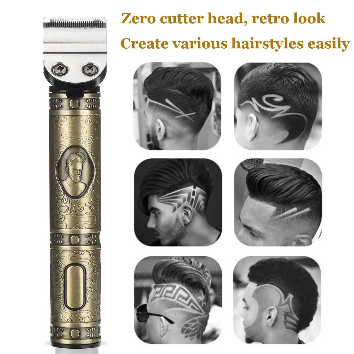 

USB Rechargeable Hair Clipper Electric Hair Trimmer Cordless Shaver Shortcut 0mm Men Barber Hair Cutting Machine Male For Barber
