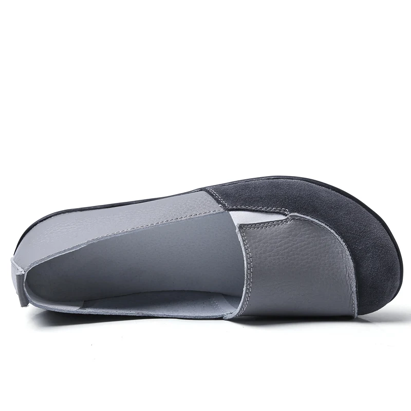 Женские кожаные балетки EOFK на плоской подошве лоферы без застежки мягкие удобные