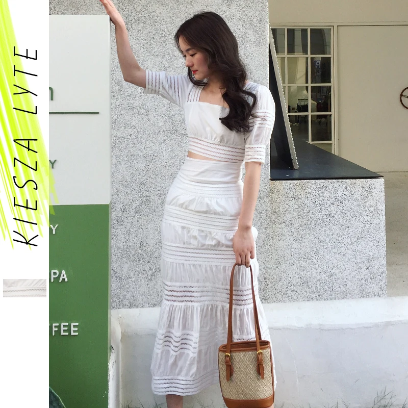 Женский костюм с юбкой укороченный топ и облегающая юбка высокой талией пляжный