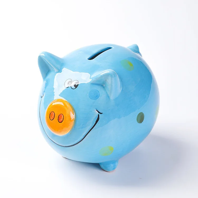 

Cute Pig Piggy Bank Money Box for Kids Ceramic Saving Cash Coin Storage Saving Pot Adorable Gift Home Decore