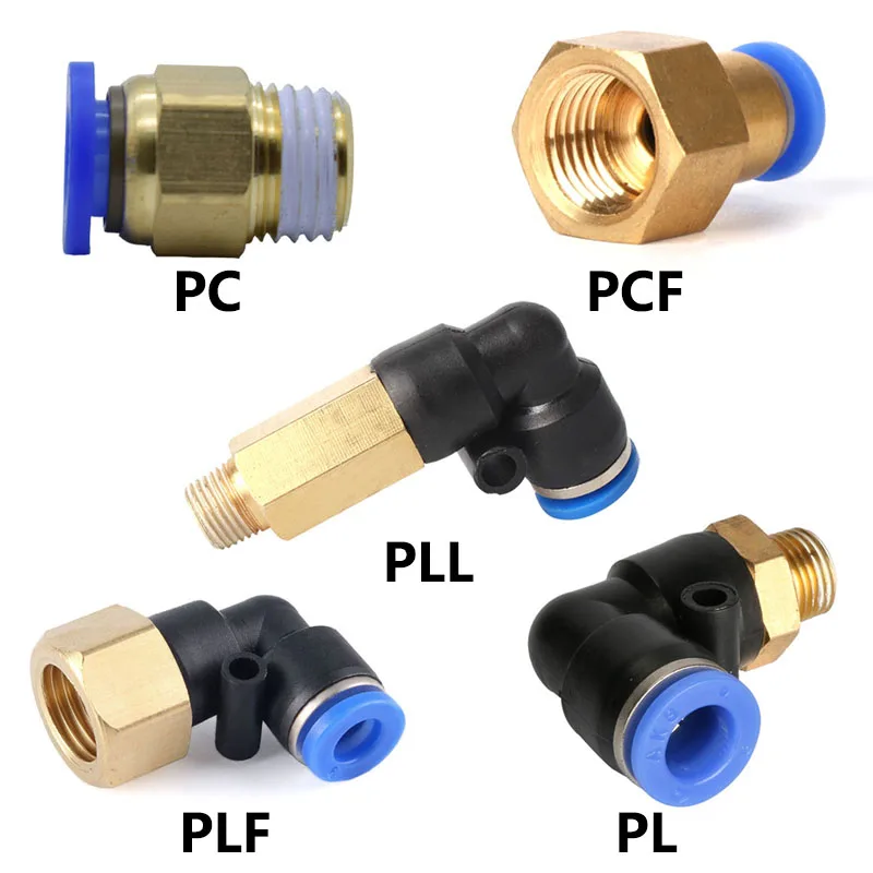 Пневматический соединитель 1 шт. для ПК/PCF/PL/PLF/PLL 4 мм 12 Фиттинг с резьбой 1/8 дюйма 1/4