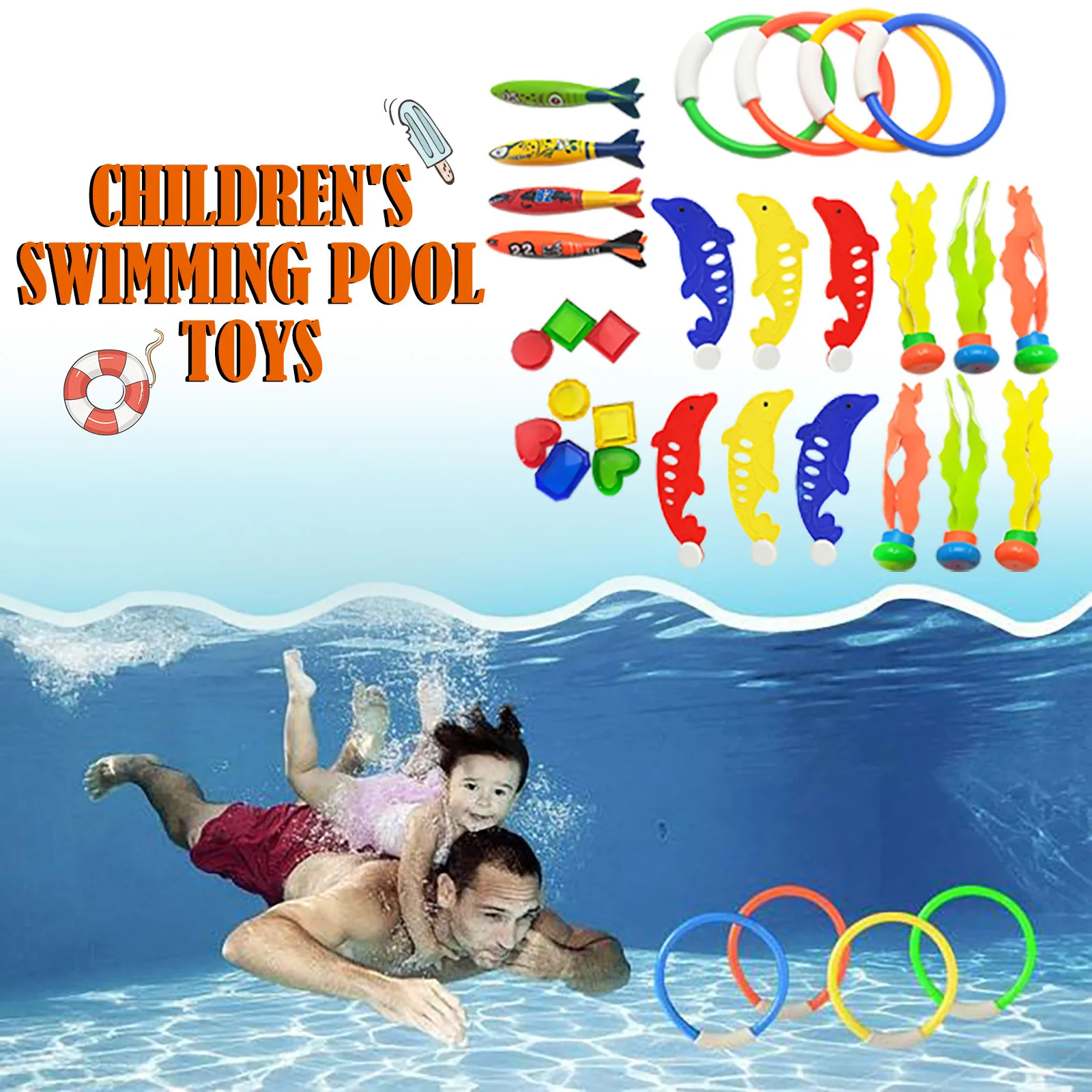 

Diving Training Props Stick Throwing Toys Pool Diving Game Youth And Adult Underwater Swimming Outdoor Supplies Water Play