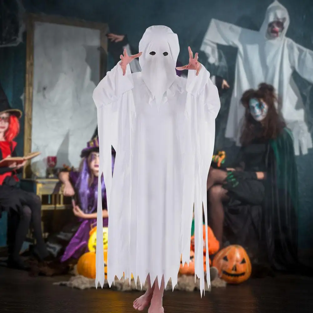 

AsyPets Halloween Costume White Ghost Costume Decoration Includes Turban