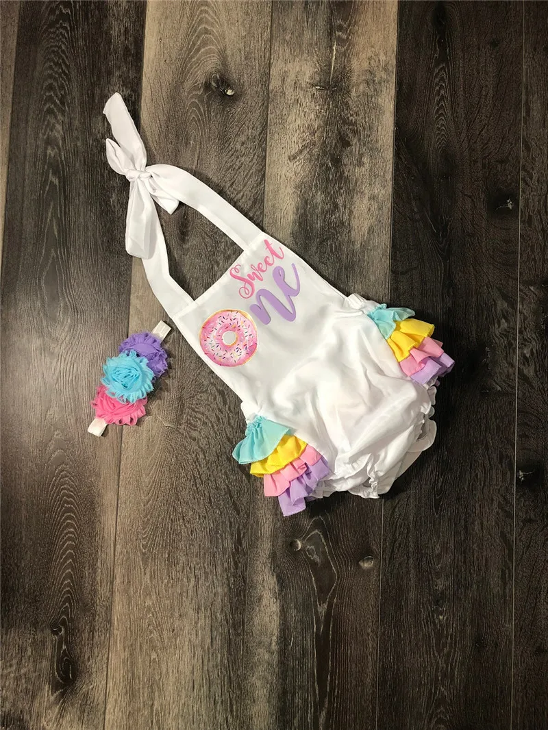 

Newborn Birthday Baby Girl Cotton Romper, Ruffled Sleeveless Halter Backless Jumpsuit, Open Back Bow Fluffy Skirt Outfit 0-24 M