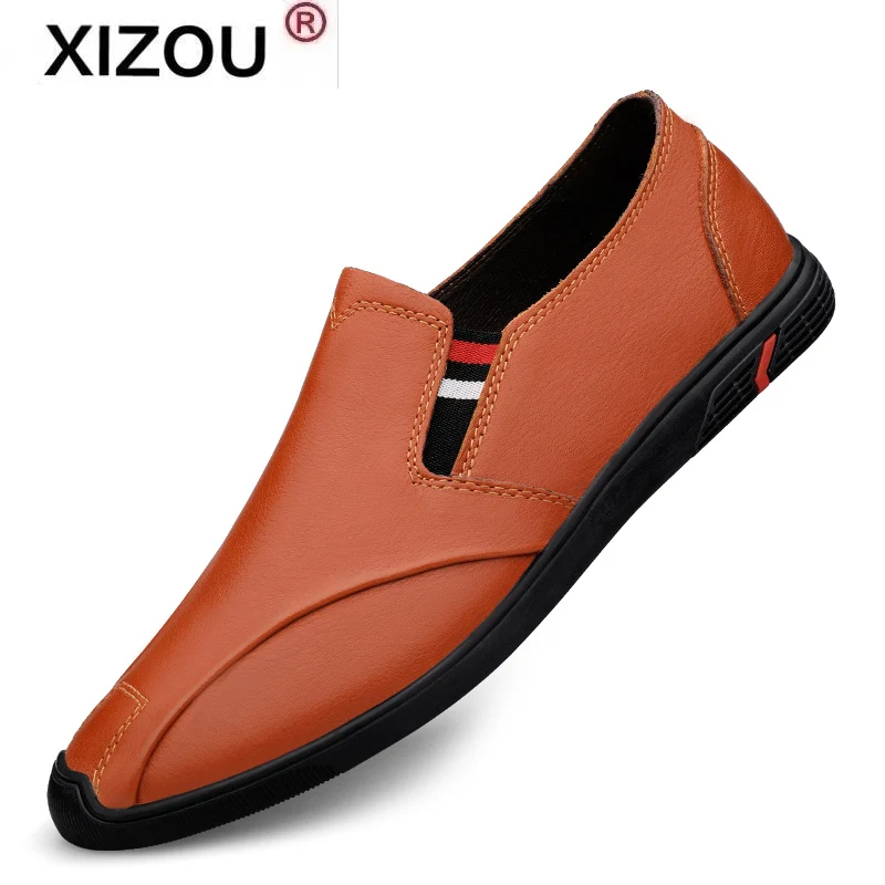

Men's Casual Shoes Men Leather Waterproof Breathable Flats Moccasins Designer Style Genuine Leather Shoes Comfortable Loafers
