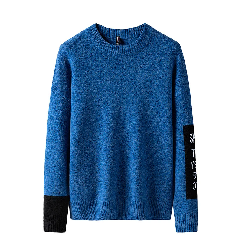 Мужские черные свитера и пуловеры Riinr вязаный свитер с длинными рукавами зимние