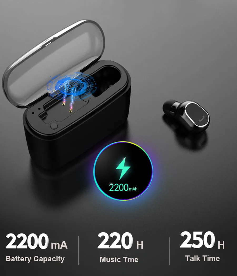 M8 TWS Bluetooth V5.0 беспроводные наушники, стерео спортивные наушники с зарядной коробкой, водонепроницаемые наушники для вождения, Длинные наушники в режиме ожидания