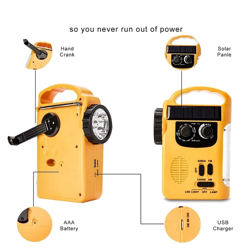Фонарик на солнечной батарее радио светодиодный фонарь для кемпинга с AM/FM и