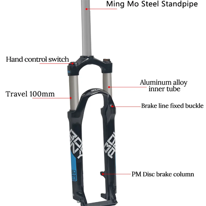 BOLANY Велосипедная вилка 26/27.5/29er MTB из алюминиевого сплава механическая подвеска