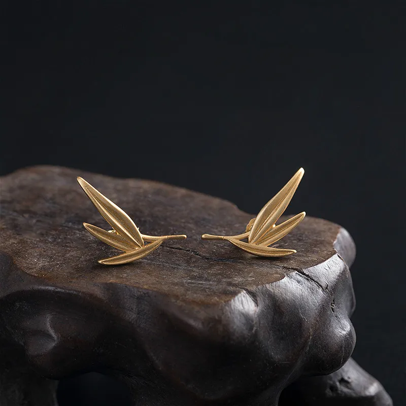 Висячие серьги-гвоздики из стерлингового серебра 925 пробы Настоящее золото 18 К