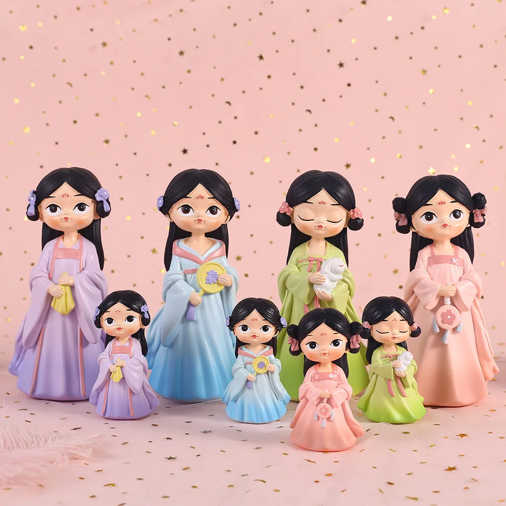 

Hanfu girl cake baking decoration car decoration Tang Dynasty beauty court doll creative gifts for students decoration for home