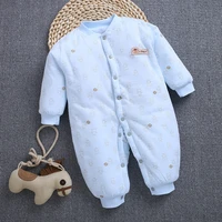 2019 winter newborn clothes baby girls boys long sleeve jumpsuit thicken cotton warm childrens rompers overalls costumes cl2099