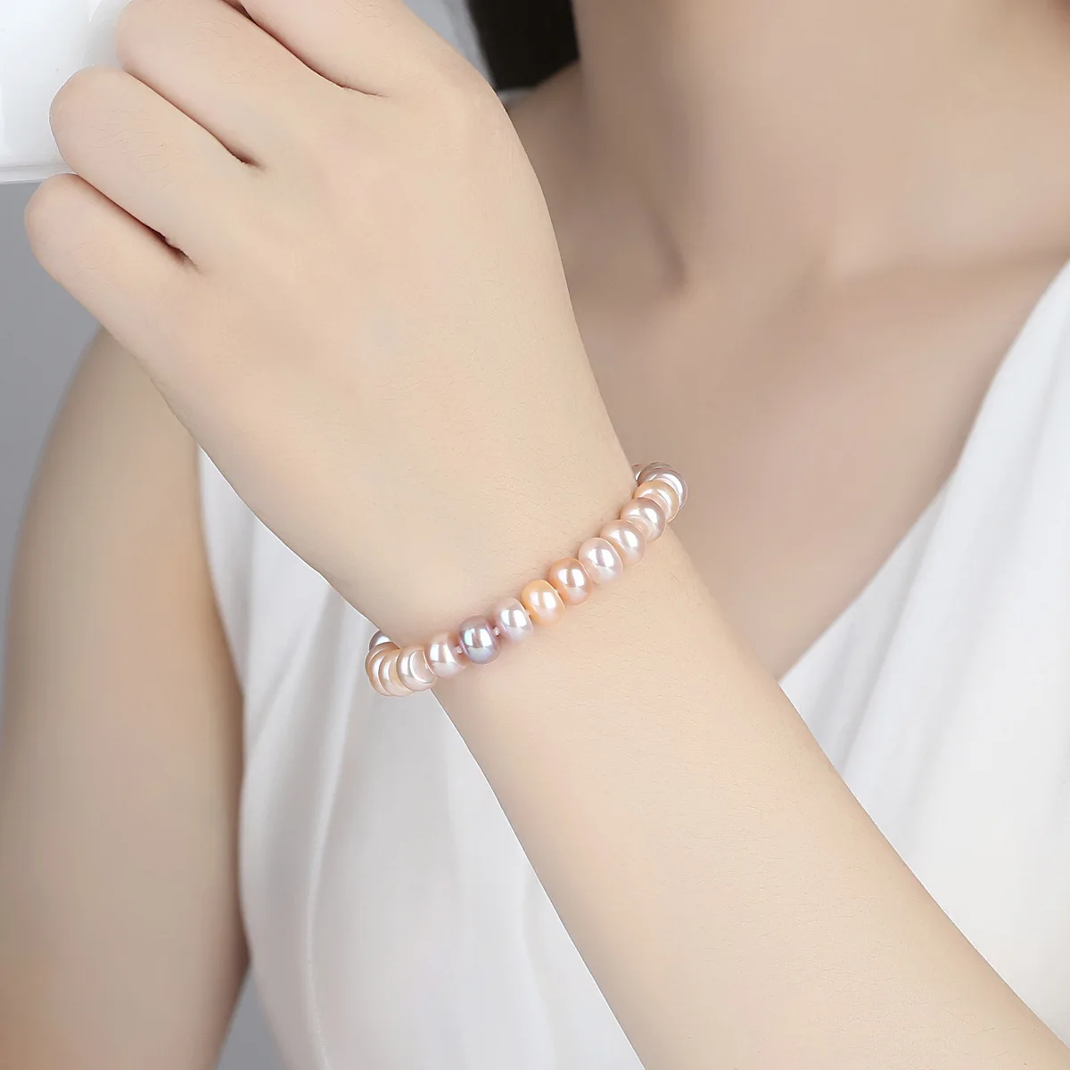 

Fashion Classic 925 Solid Sterling Silver Natural Freshwater Pearls Gemstone Bangle Charm Bracelet Fine Jewelry Wholesale
