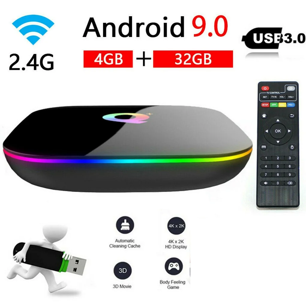 

TV HD Top Box Smart Wifi 6K Resolution Television 4-Core Media Player 4G+32G Set Box, UK Plug