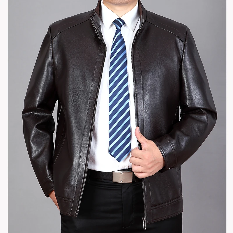 Мужская Осенняя модная повседневная мотоциклетная куртка из искусственной кожи