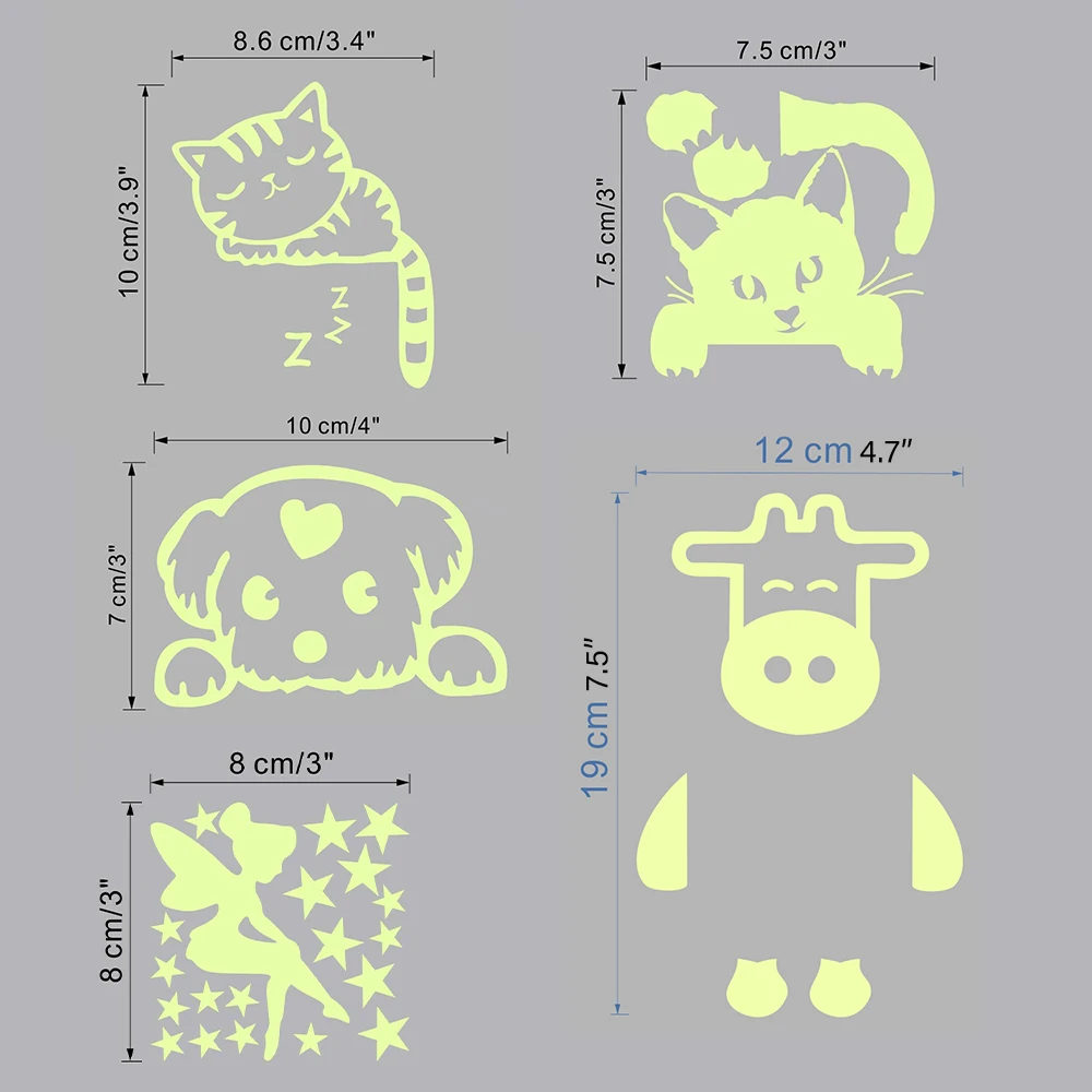 

Cartoon Animal Luminous Switch Outlet Wall Sticker PVC Luminous Home Decor Accessories Cartoon Luminous Switch Sticker Decor