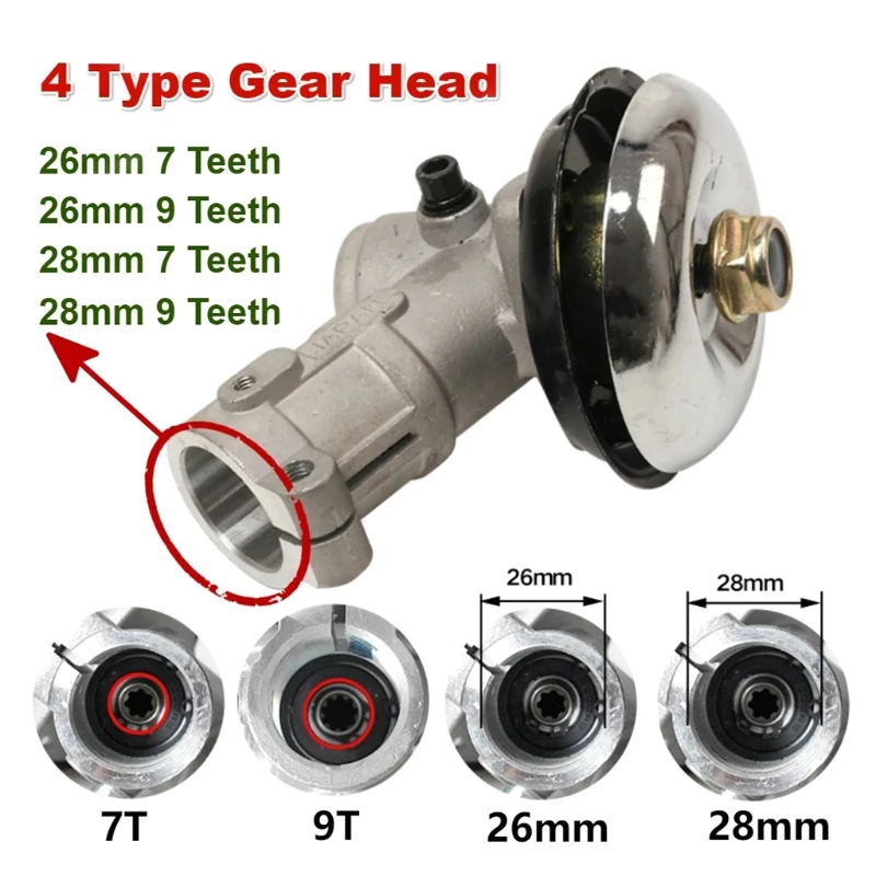 

26mm/28mm Trimmer Gearhead Brushcutter Grass Trimmer Replace Gear Head Lawn Mower Parts Gardening Tool