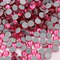 top quality rose hot fix rhinestones crystal glass iron on strass flatback stones for clothes wedding decoration ss3 ss34