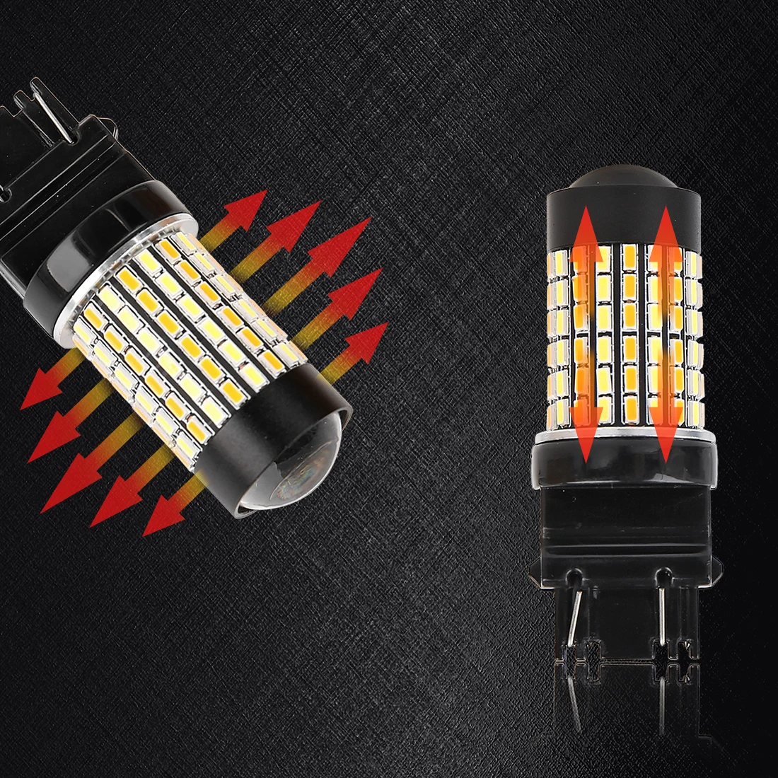 X AUTOHAUX 2шт 3157 120 4014-SMD-LED желтый белый автомобильный светильник с поворотным