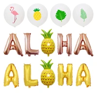 hawaii party balloon toy balloon 16 inch summer pineapple party aloha letter decoration aluminum foil balloon set