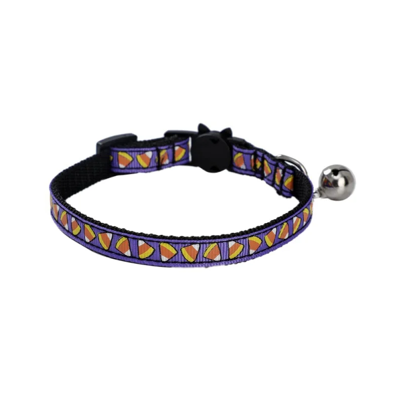 1 шт. ошейник с пряжкой на ремешке для питомцев Регулируемый кошек Хэллоуин Тыква