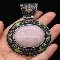 ethnic elliptical abalone shell pendant natural stone crystal agates bohemian charms for jewelry making diy necklace accessories