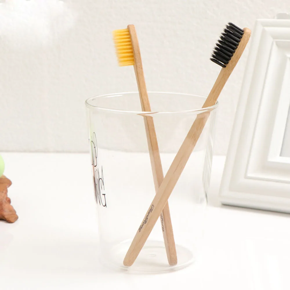 Новинка 1 шт. зубная щетка из натурального бамбука с деревянной ручкой