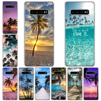 summer beach scene at sunset on sea palm tree phone case for galaxy a71 a51 5g a41 a31 a21s a11 a01 a70 a50 a40 a30 a20e a10 sam