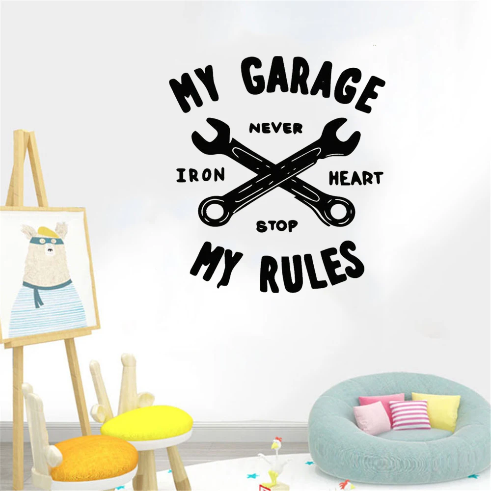 

Creative My garage Wall Stickers Personalized Car Wall Decal For Car Repair Home Decor Vinyl Art Mural HJ51