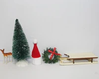 mini christmas tree mini santa capmini wooden sleigh mini sika deer fairy door christmas decorations