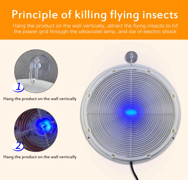 Электрическая ловушка для мух автоматическая фиолетовая устройство ловушки еды