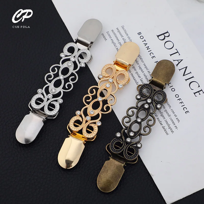

Retro alloy vortex silk scarf buckle women's diamond brooch anti-failure cardigan sweater clip collar clip