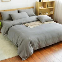 bedding set gray duvet cover bed set solid flat sheet bedclothes 34pcs bed linen set nordic home textile for single double