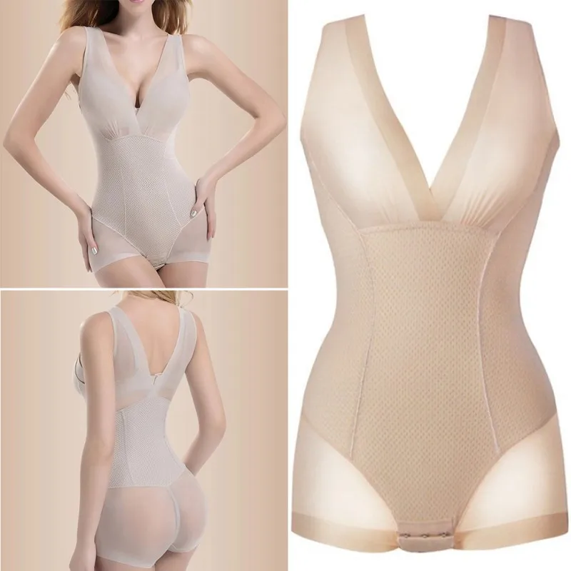 

L-XXL Lady Slimming Burn Fat Briefs Shapewear Tummy Slim Bodysuit Full Body Shaper Slimming Underwear Vest Bodysuits Jumpsuit