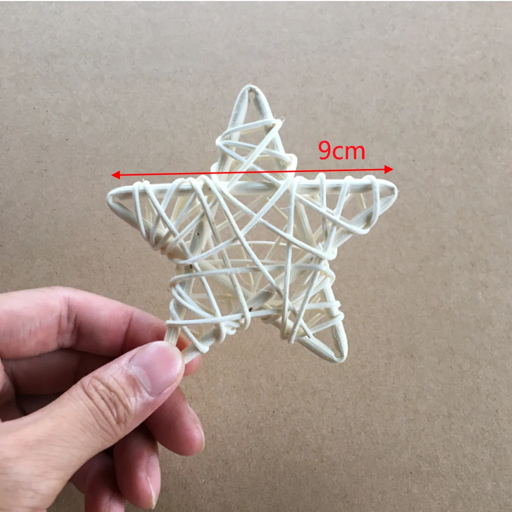 Star 9cm Белая звезда круглая форма венок из ротанга лоза цветок венок гирлянда на Рождество год Свадьба Вечеринка домашняя дверь DIY Украшение - Цвет: Star 9cm